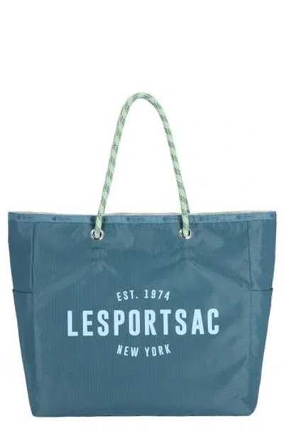 Lesportsac Large Reversible Ripstop Tote In Blue
