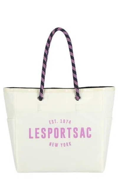 Lesportsac Medium Reversible Ripstop Tote In White