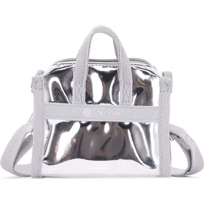 Lesportsac Mirror Micro Top Handle Bag In Silver