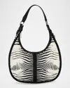 Lesportsac X Roberto Cavalli Bologna Medium Zebra-print Shoulder Bag In Mini Zebra Blgn Md