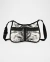 LESPORTSAC X ROBERTO CAVALLI TORINO ZEBRA-PRINT CROSSBODY BAG