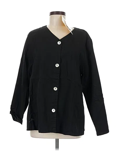 Pre-owned Less 3/4 Sleeve Button Down Shirt In Black