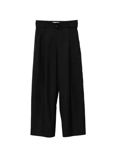 Less Belted Wide-leg Trousers In Black