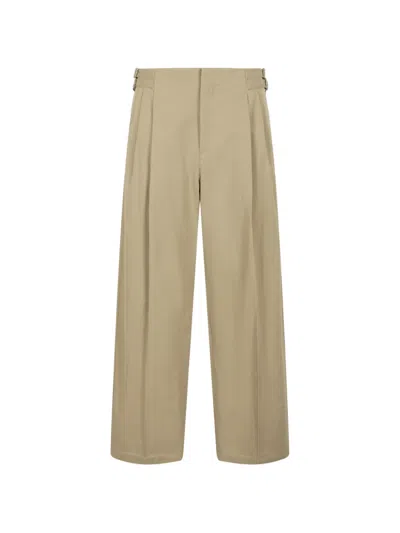 Less Buckled-waist Pleated Trousers In Neutrals