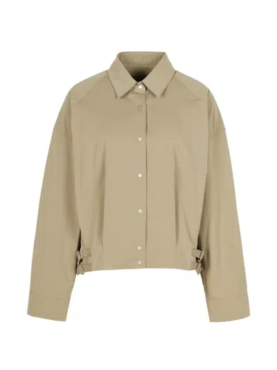 Less Buckle-tab Cropped Jacket In Neutrals