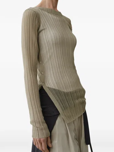 Less Button-detail Sweater In Green