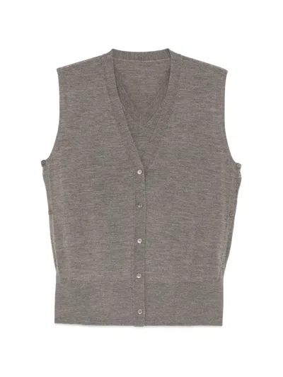 Less Button-up Layered Vest In Gray