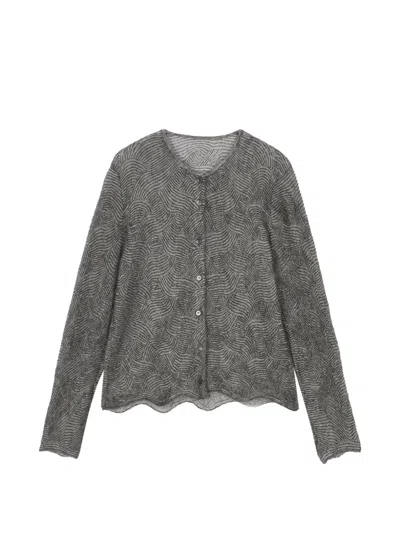 Less Cable-knit Cropped Cardigan In Gray