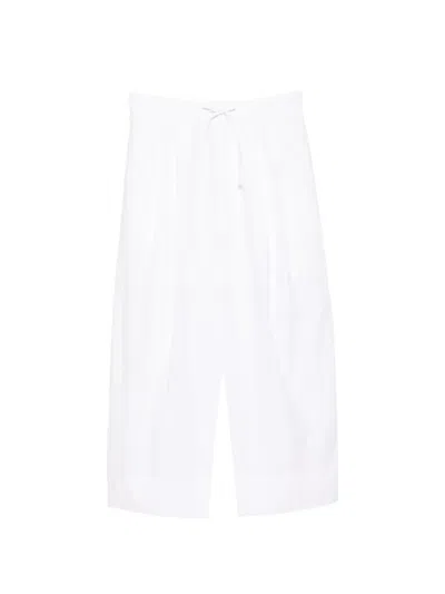 Less 코튼 스트라이프 팬츠 In White