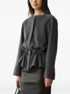 Less Cropped Drawstring Jacket In Gray
