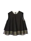 Less Double-layer Blouse In Black