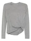Less Drapiertes Strickoberteil In Grau