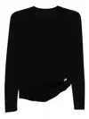 Less Drapiertes Strickoberteil In Schwarz