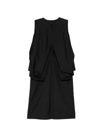 Less 드레이프 미디 드레스 In Black