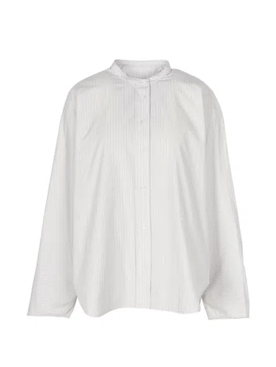 Less Embroidered Striped Shirt In Weiss
