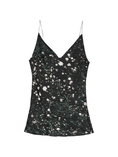 Less Floral-print Top In Black
