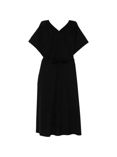 Less Gerafftes Kleid Mit Elastischem Kragen In Black