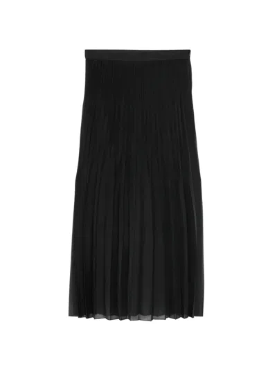 Less Gradated Pleated Skirt In Black
