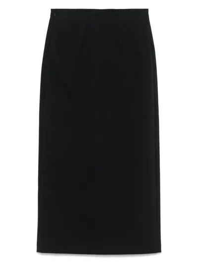 Less High-waisted Midi Skirt In Black
