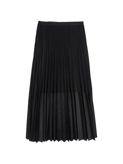 Less High-waisted Pleated Maxi Skirt In Black