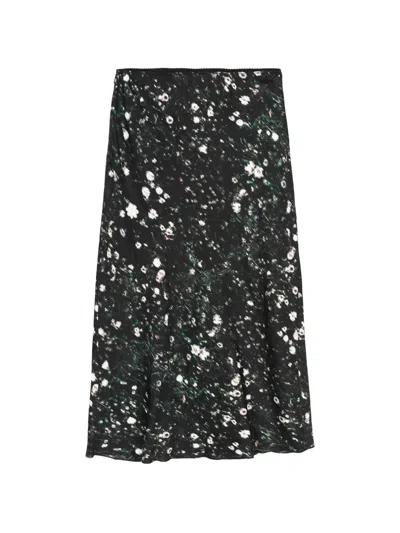 Less Jasmine-print A-line Midi Skirt In Schwarz