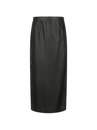Less Laser-cut H-silhouette Midi Skirt In Schwarz