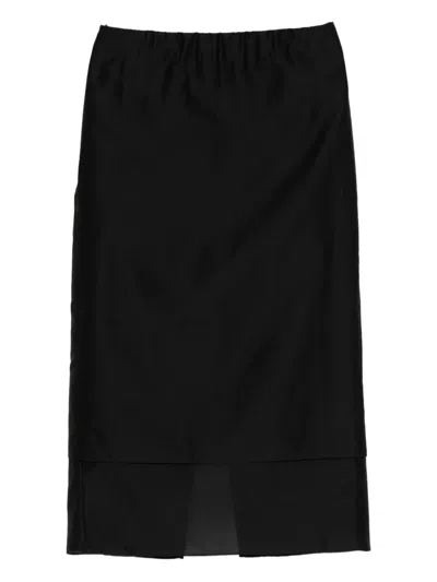 Less Layered Details Skirt In Black