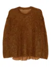 Less Loose Knitted Top In Brown