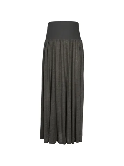 Less Paneled-waist A-line Maxi Skirt In Grey
