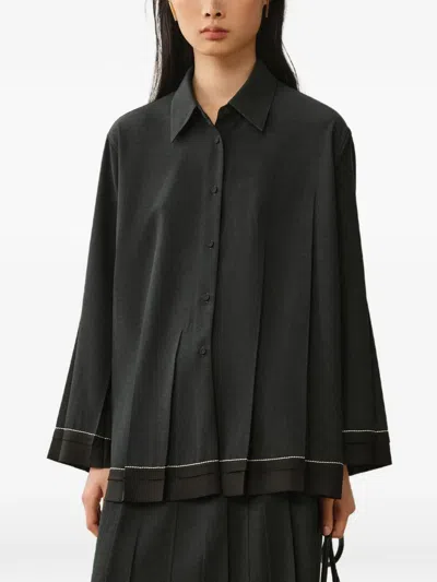 Less Pleated Long-sleeve Shirt In Pink