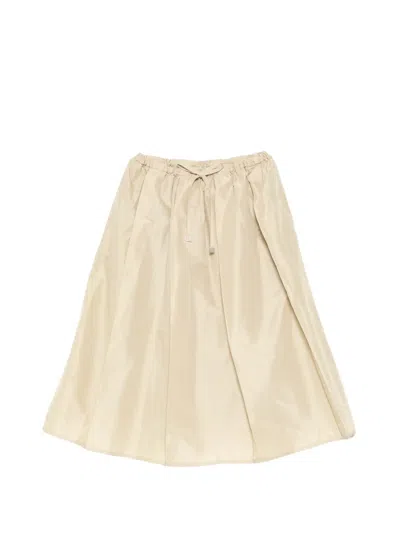 Less Pleated Midi Skirt In Neutral