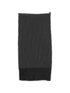 Less Pleated Patchwork Midi Skirt In Gray