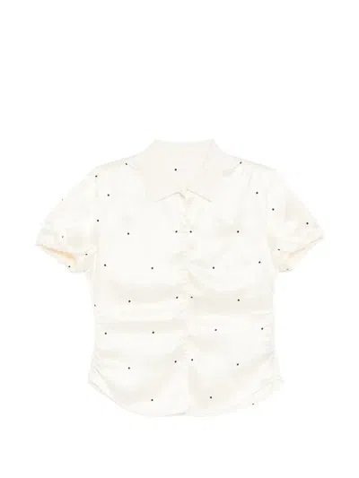 Less Polka Dot Silk Blouse In White