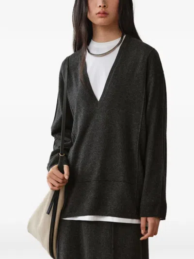 Less Relaxed-fit V-neck Sweater In Gray