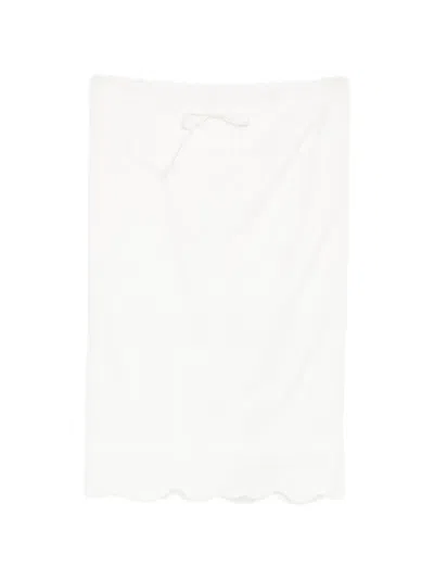 Less 물결 에지 미니 스커트 In White