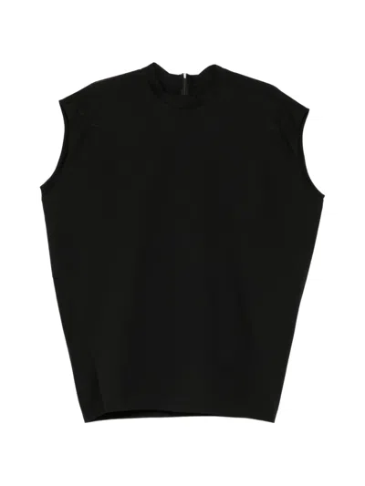 Less 조각 크루 넥 베스트 In Black