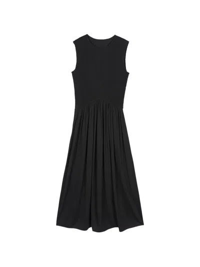 Less Shirred Sleeve Maxi Dress In Black