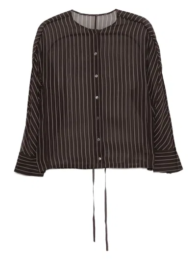 Less Silk Long Sleeved Shirt In Braun