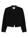 Less Gestreifte Cropped-jacke In Schwarz