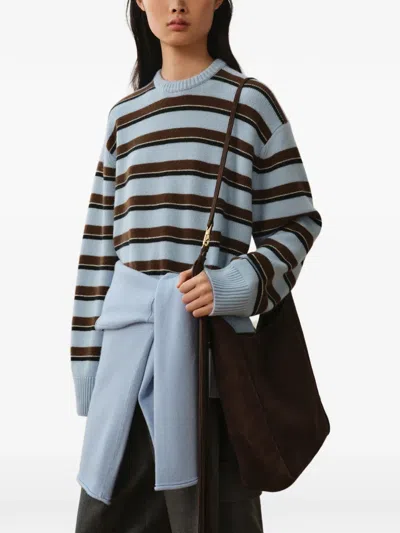 Less Striped Relaxed-fit Sweater In Blue