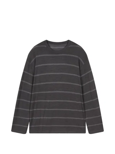 Less Striped Wool Sweater In Grey
