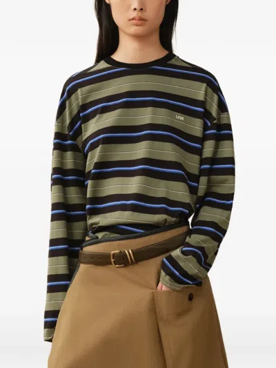 Less Stripe-print Long-sleeve T-shirt In Blue