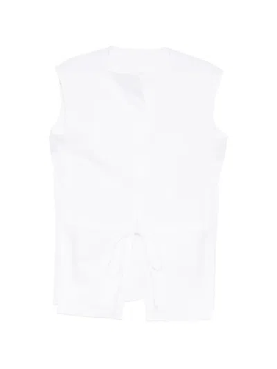 Less 타이 프런트 셔츠 In White