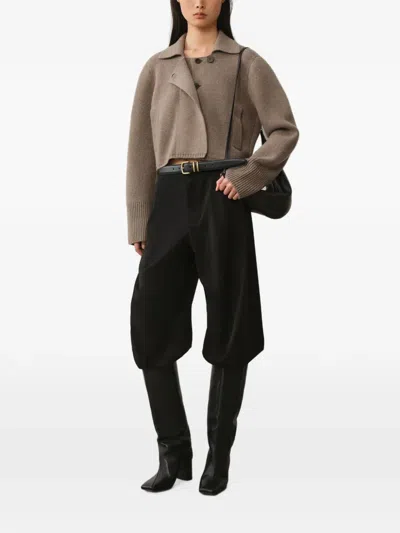 Less Wide-leg Cropped Trousers In Schwarz