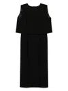 Less Wool Sleeve Dress In Schwarz