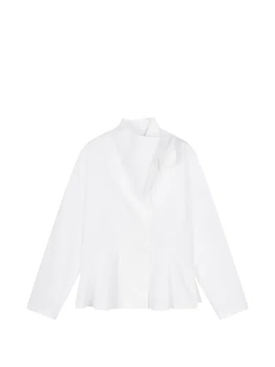 Less X-silhouette Wrap-collar Shirt In White