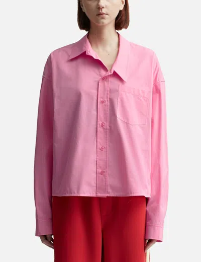 Lesugiatelier Asymmetric Collar Shirt In Pink