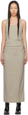 Lesugiatelier Beige Halter Maxi Dress In Beige