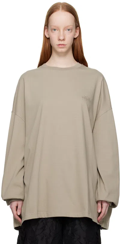 Lesugiatelier Beige Spider Web Long Sleeve T-shirt