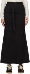 Lesugiatelier Black Belted Maxi Skirt In Black